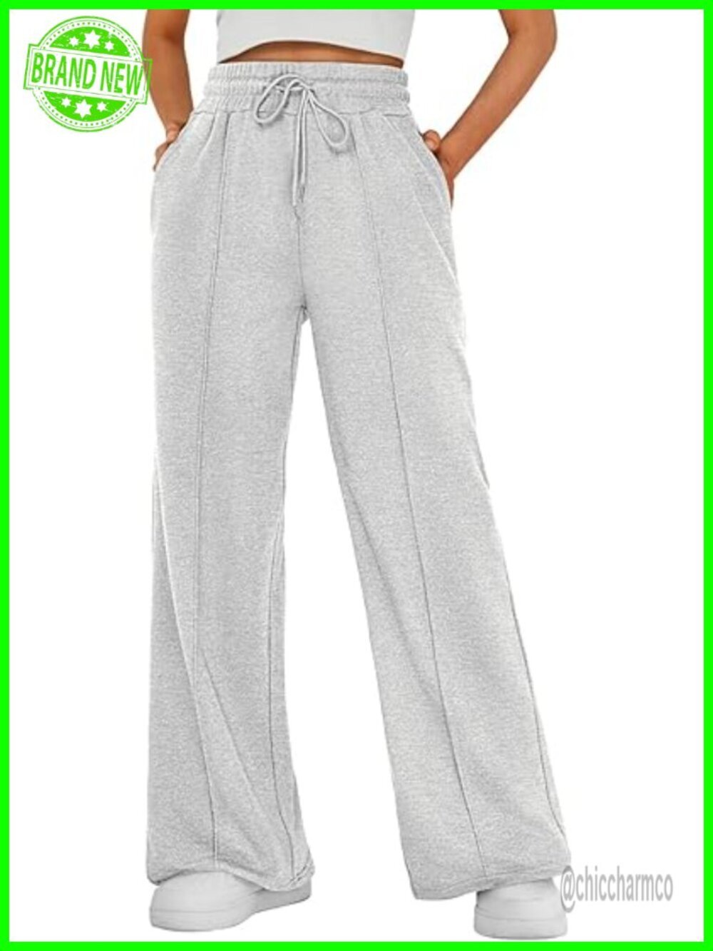 Women Wide Leg Sweatpants Baggy Lounge Travel Pants Joggers Drawstring Pockets